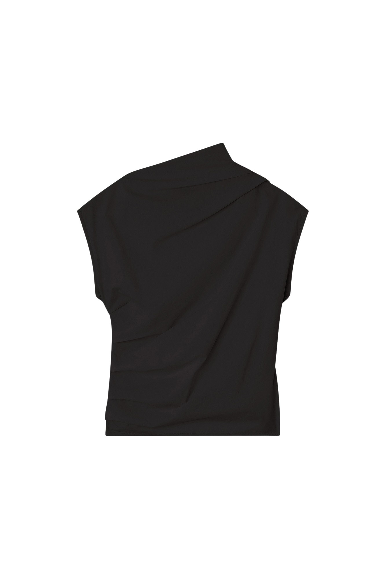 Ganni Black Ruched Top