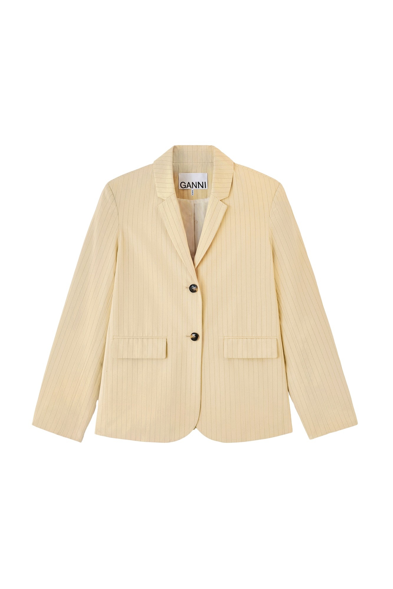 Ganni Blazer in Beige Suiting