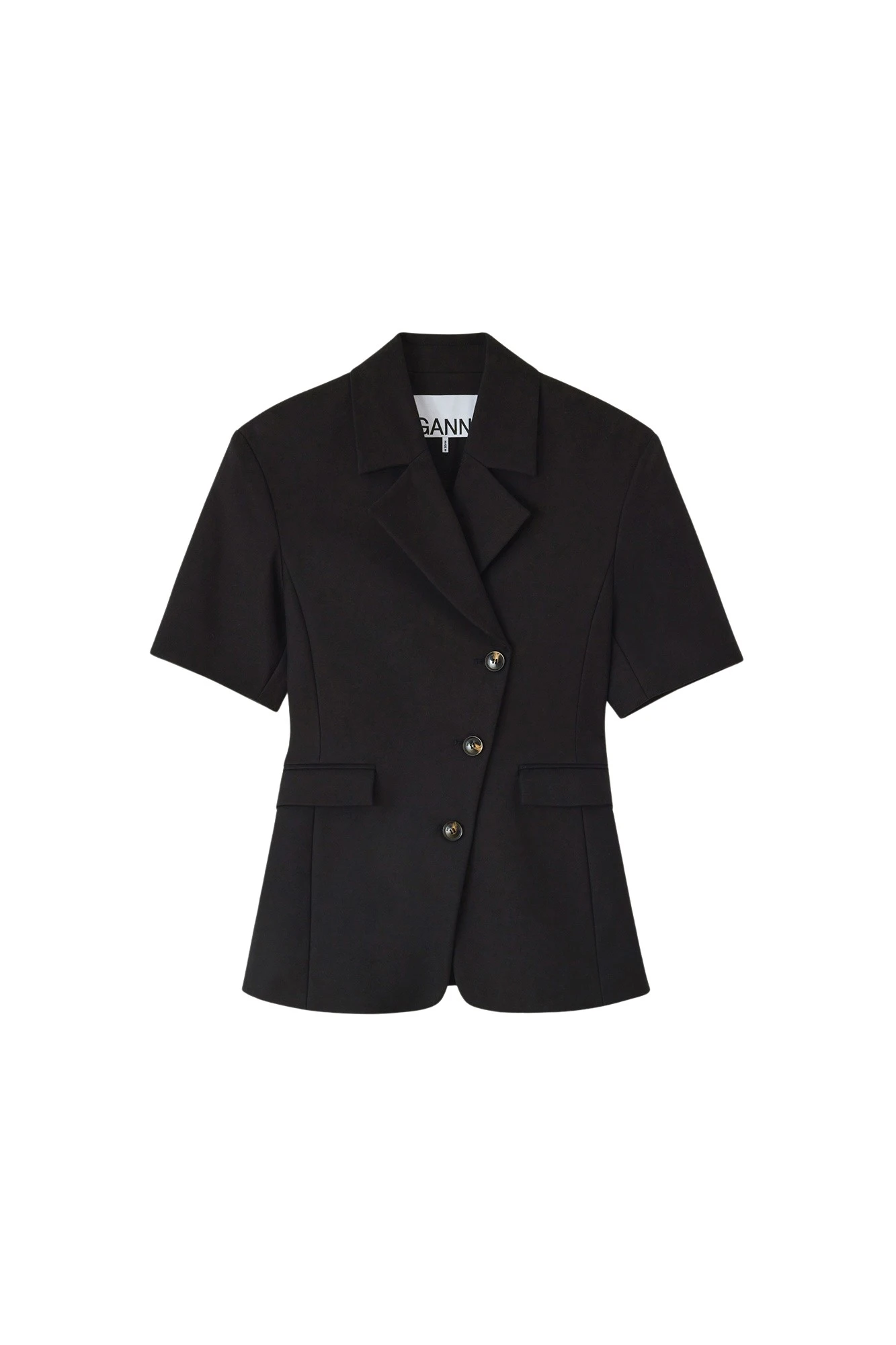 Ganni-Blazer-in-Black-Cotton-Tailoring-424312_nobg Ganni
