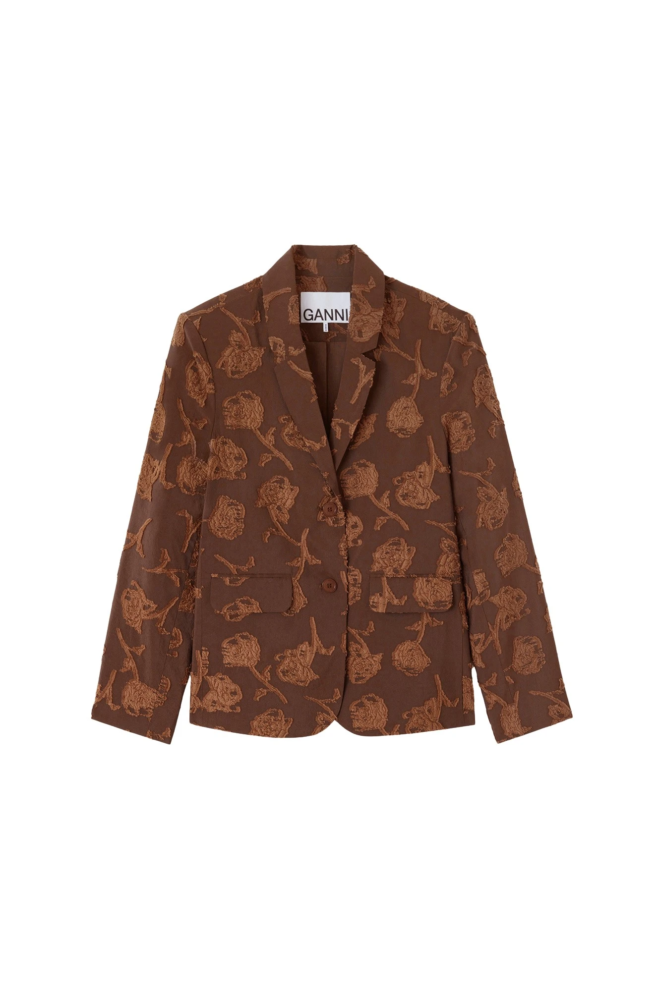Ganni-Blazer-in-Brown-Fil-Coupe-457974_nobg Ganni