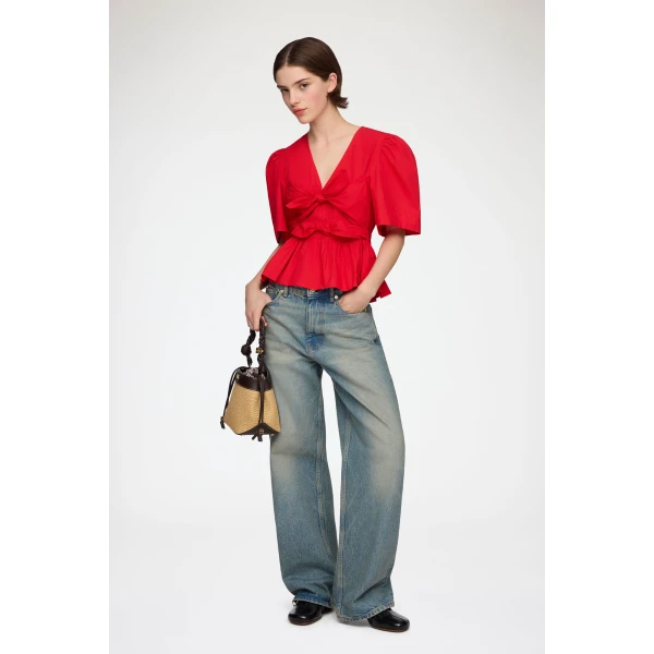 Blouse in Red Cotton