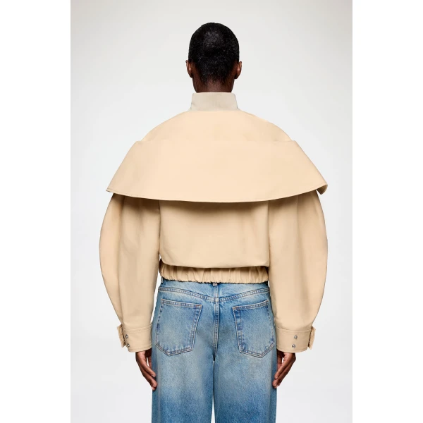 Bomber in Beige Cotton