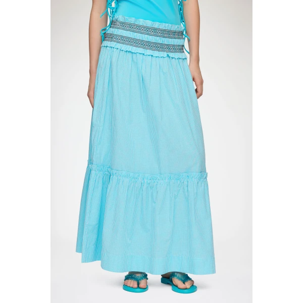 Convertible Skirt in Blue Check