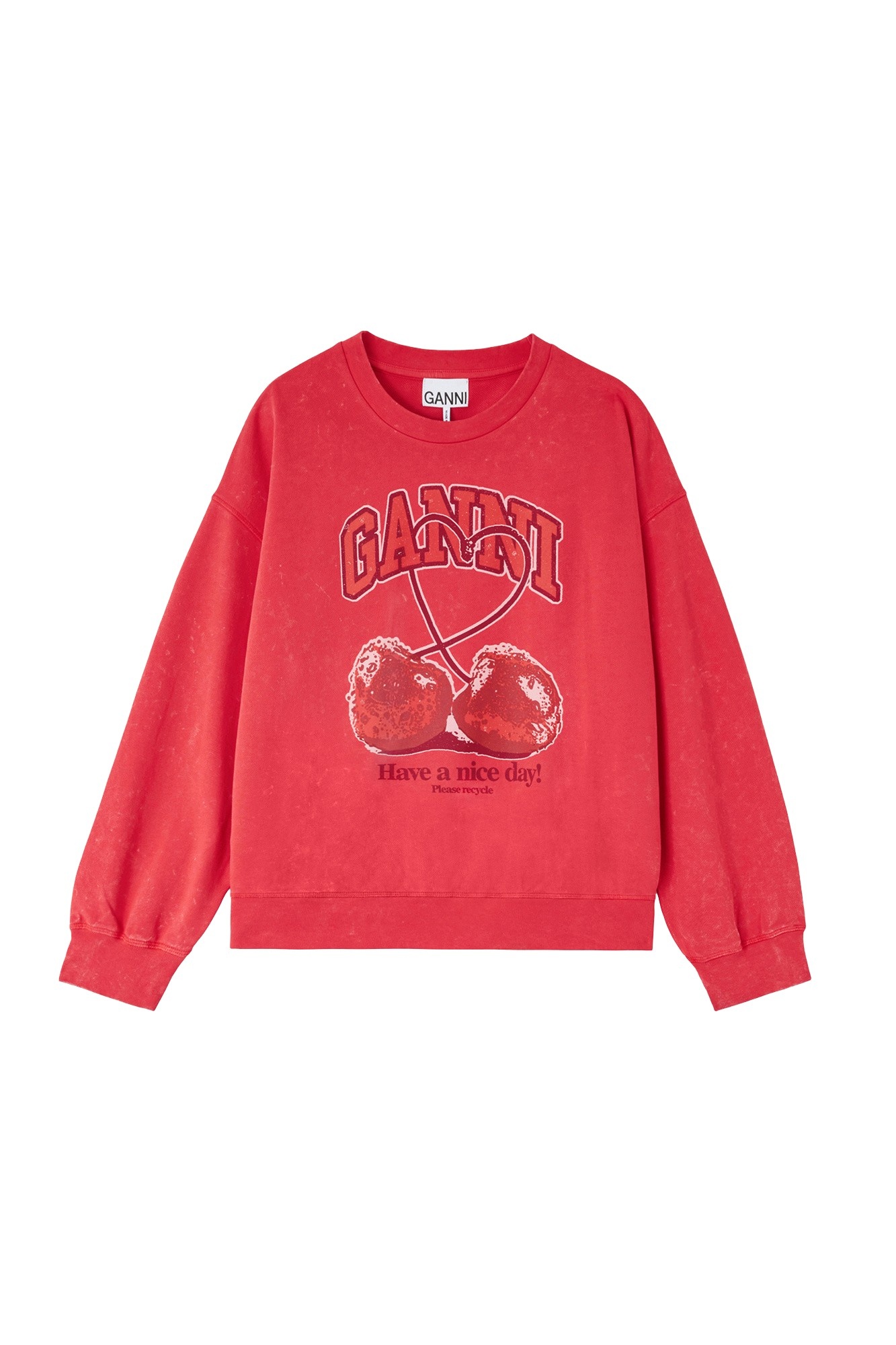 Ganni Crewneck with Cherry Top