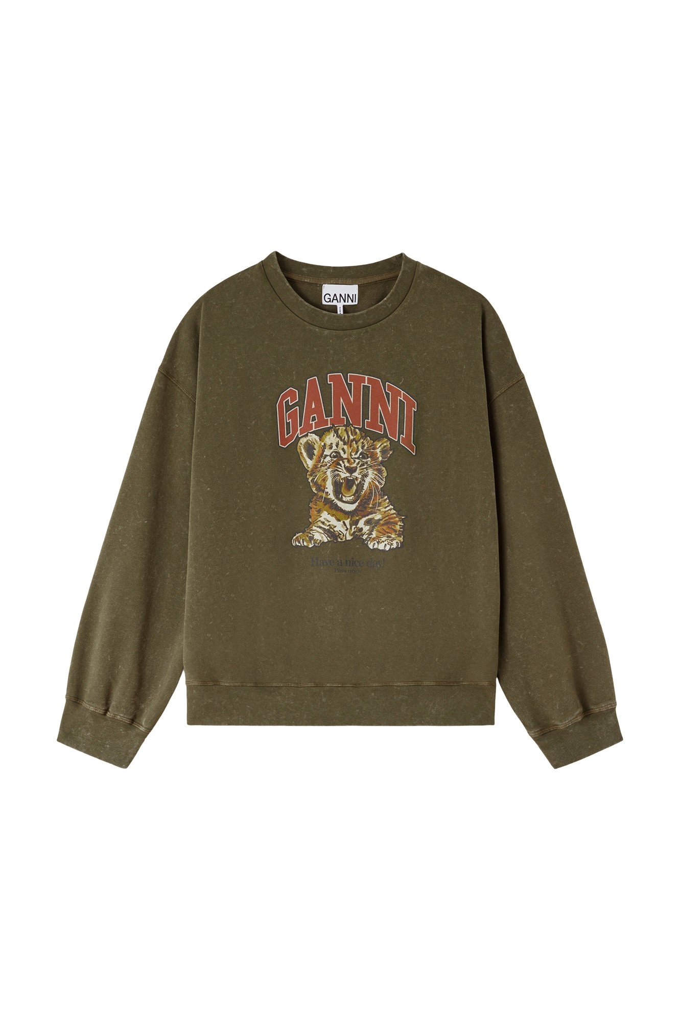 Ganni Crewneck with Tiger Top