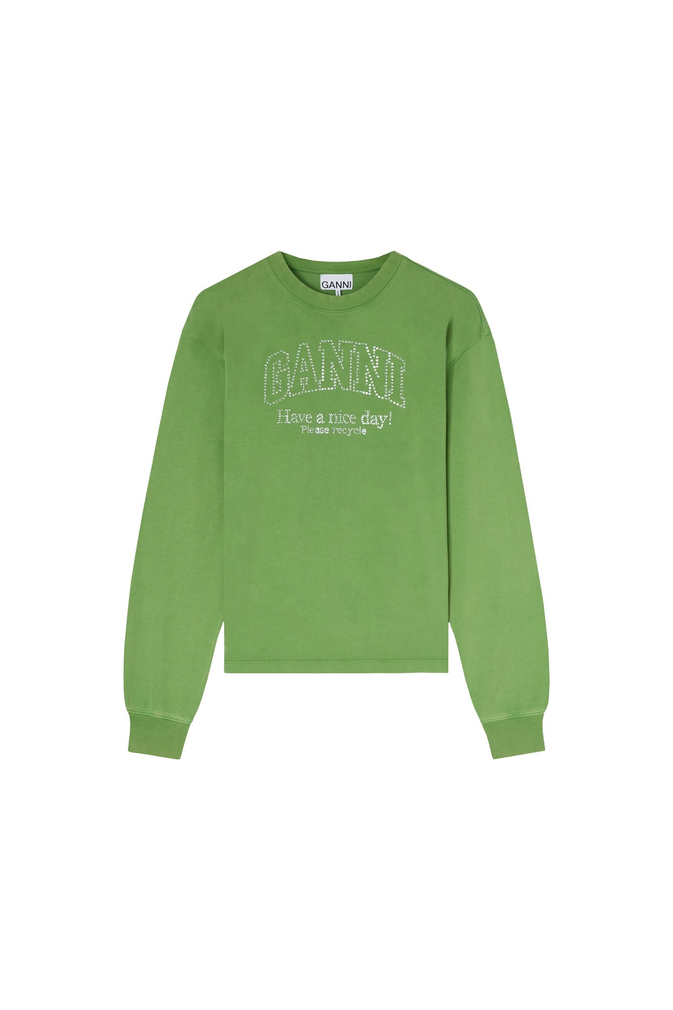 Ganni Daisy Duck Green Long-sleeve T-shirt Top