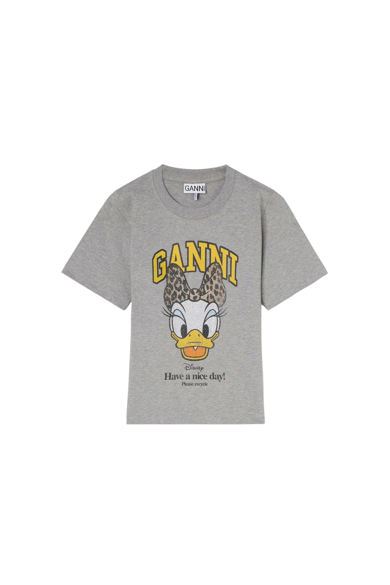 Ganni Daisy Duck Grey Printed Baby Fit T-shirt Top