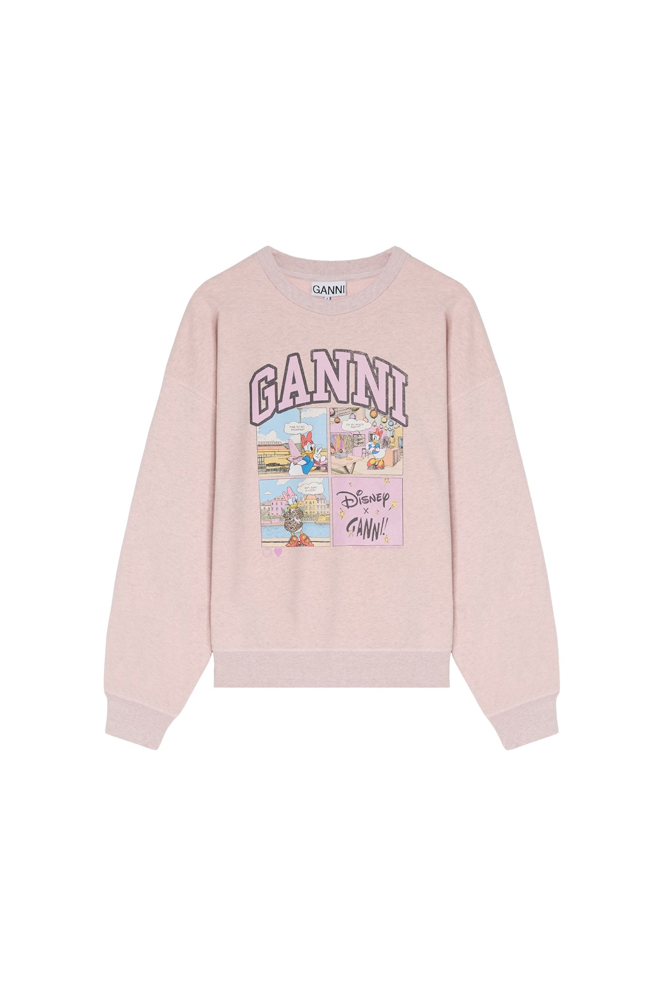 Ganni Daisy Duck Pink Comic Sweatshirt Top