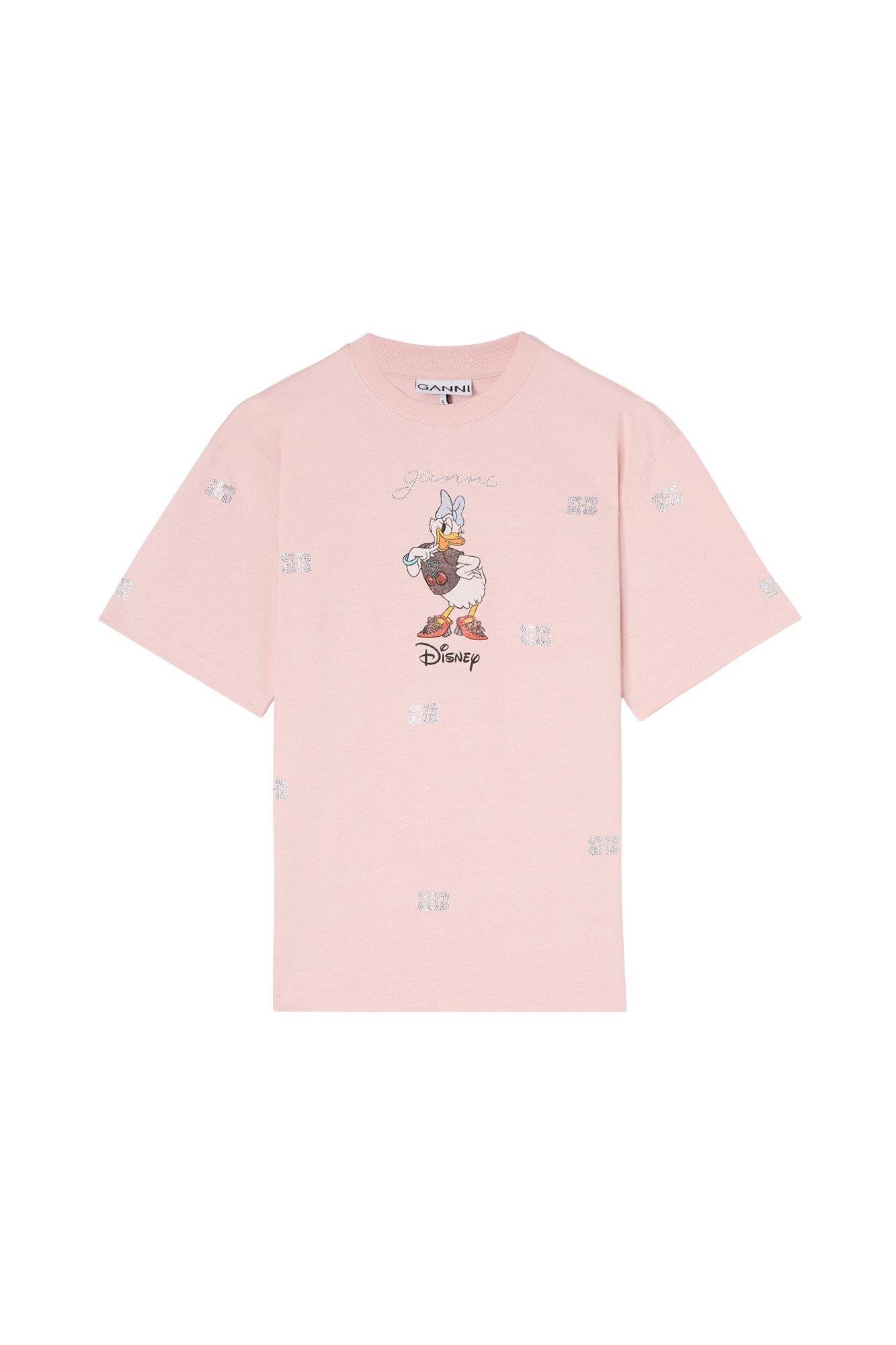 Ganni Daisy Duck Pink Printed T-shirt Top