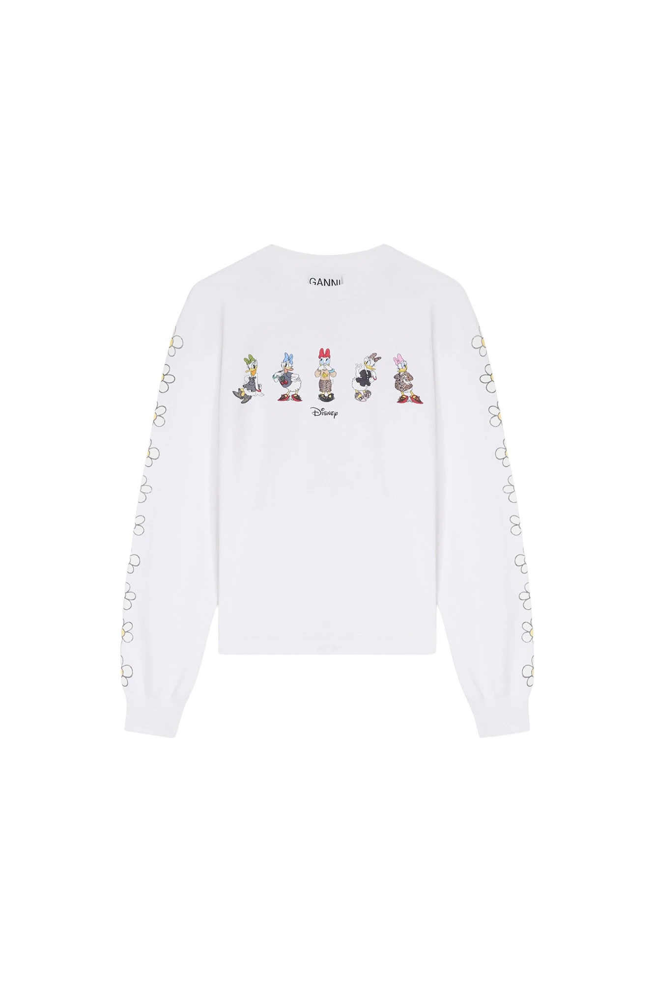Ganni-Daisy-Duck-White-Long-sleeve-T-shirt-117592_nobg Ganni