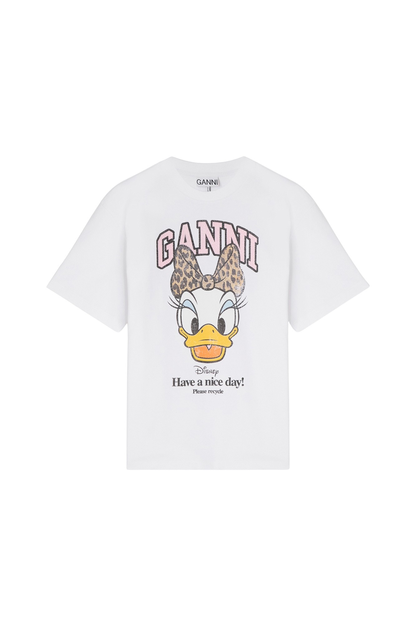 Ganni Daisy Duck White Printed T-shirt Top