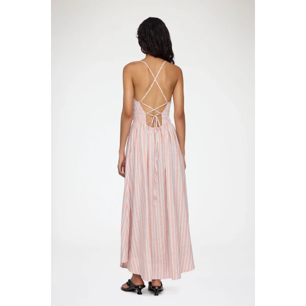 Dress in Striped Linen