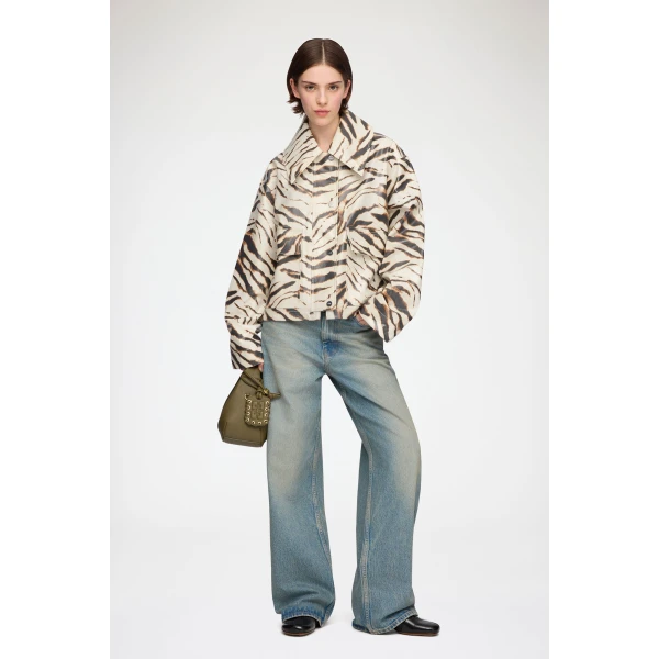 Jacket in Laminated Zebra