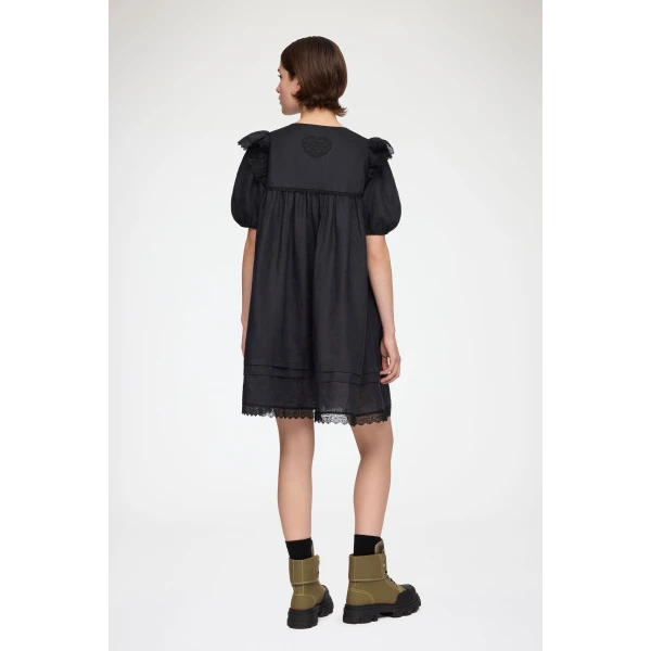 Mini Dress in Black Linen