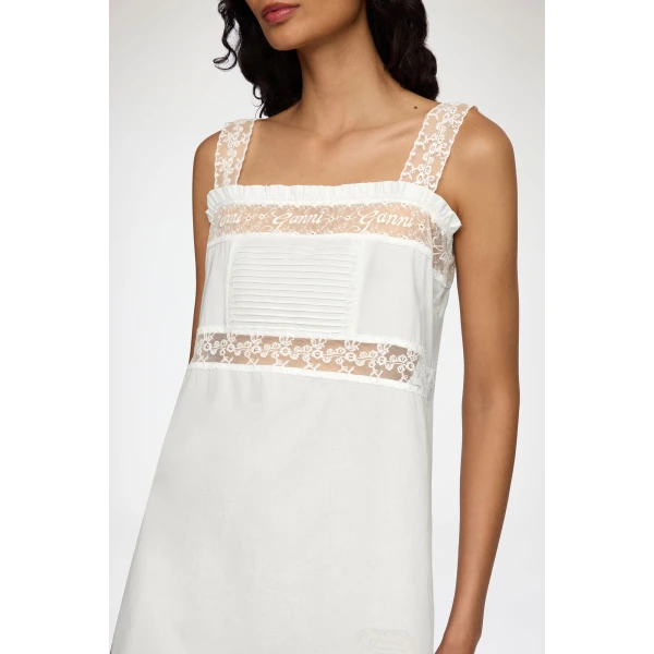 Mini Dress in White Cotton