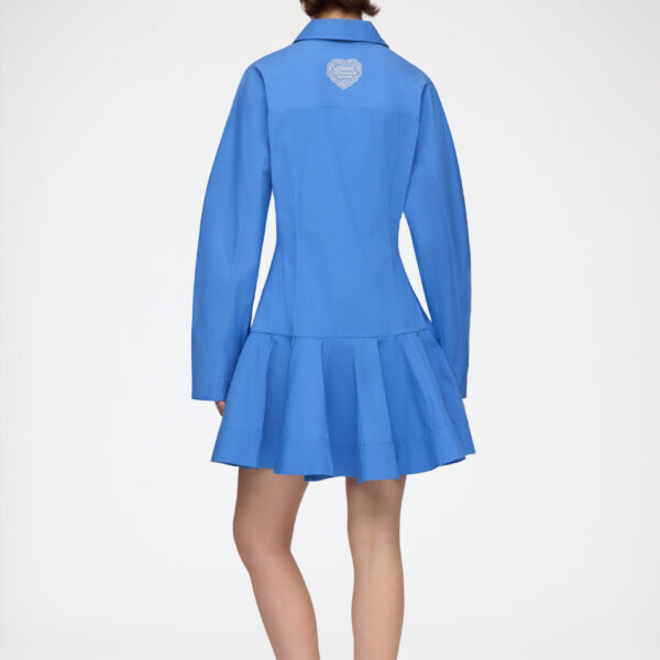 Shirt Dress in Blue Cotton