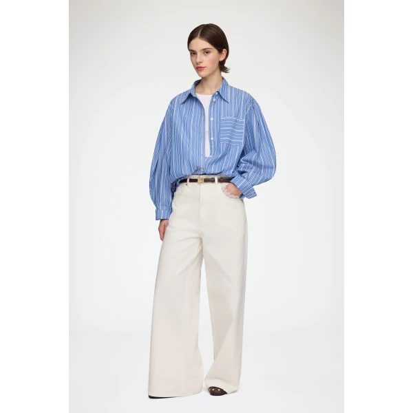 Shirt in Striped Cotton