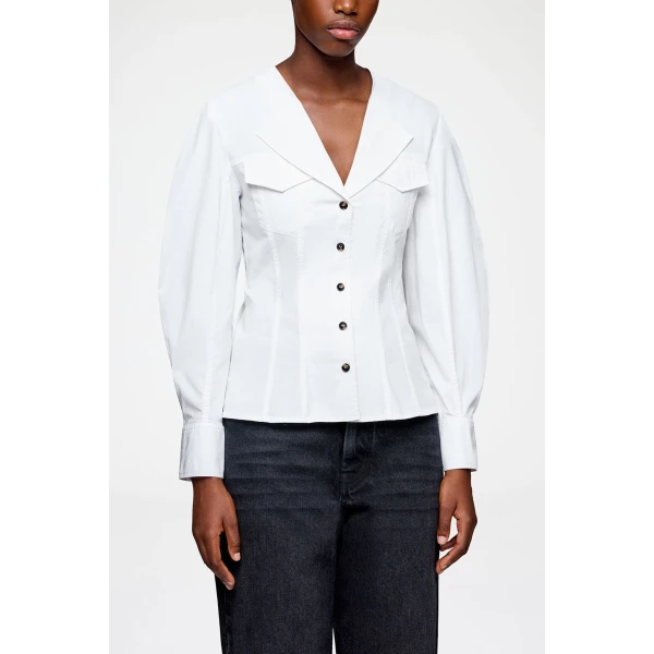 Shirt in White Cotton