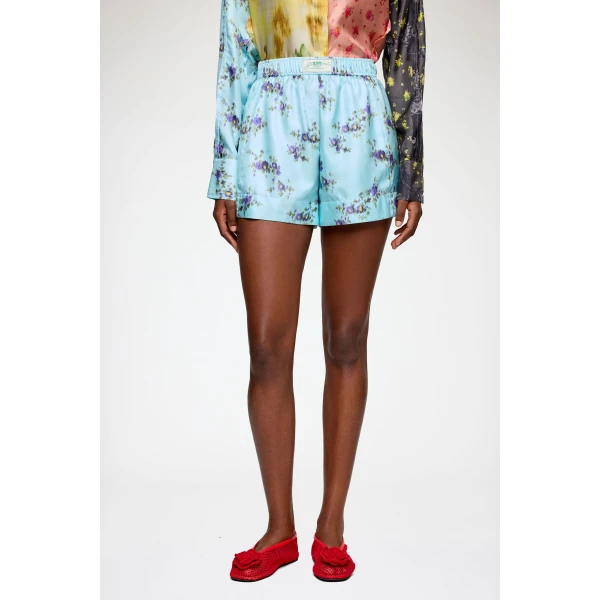 Shorts in Printed Silk