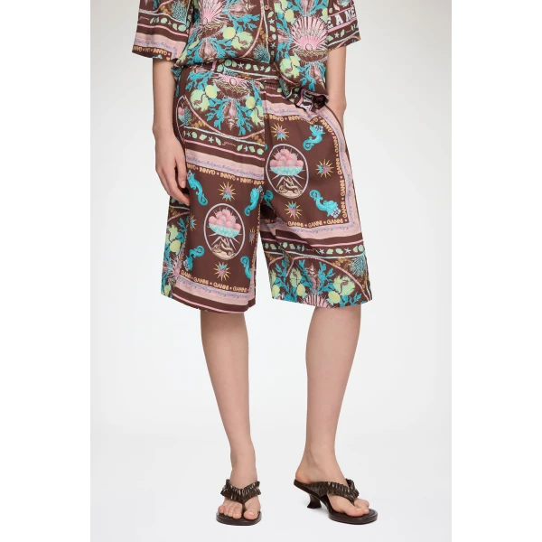 Shorts in Printed Twill