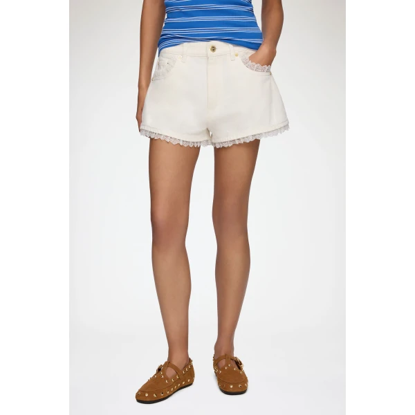 Shorts in White Denim