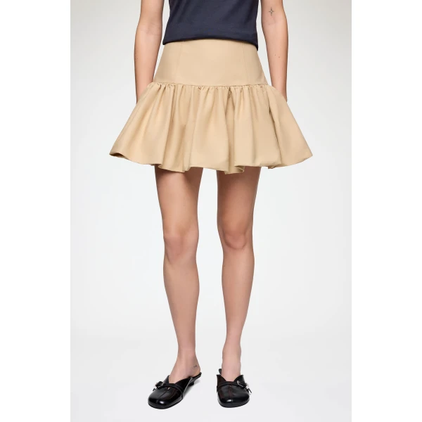 Skirt in Beige Cotton