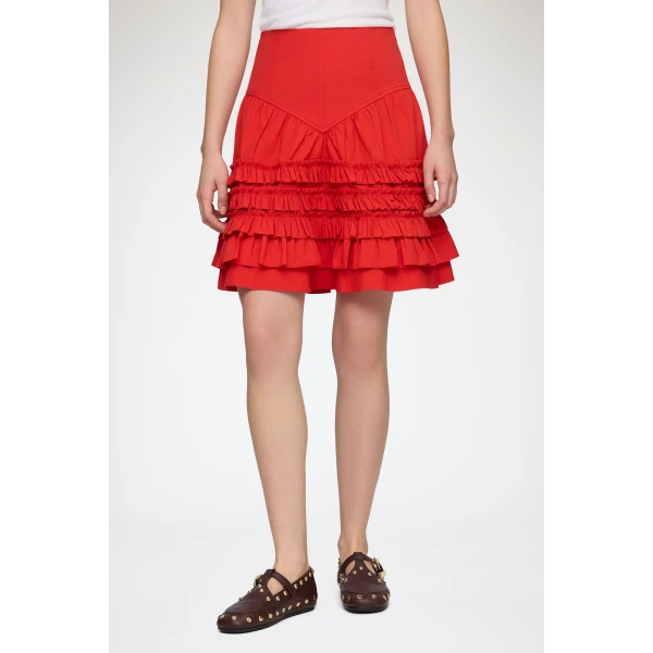 Skirt in Red Cotton