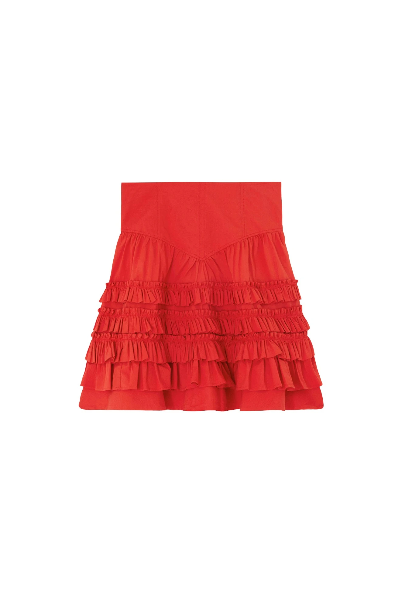 Ganni-Skirt-in-Red-Cotton99485_nobg Ganni