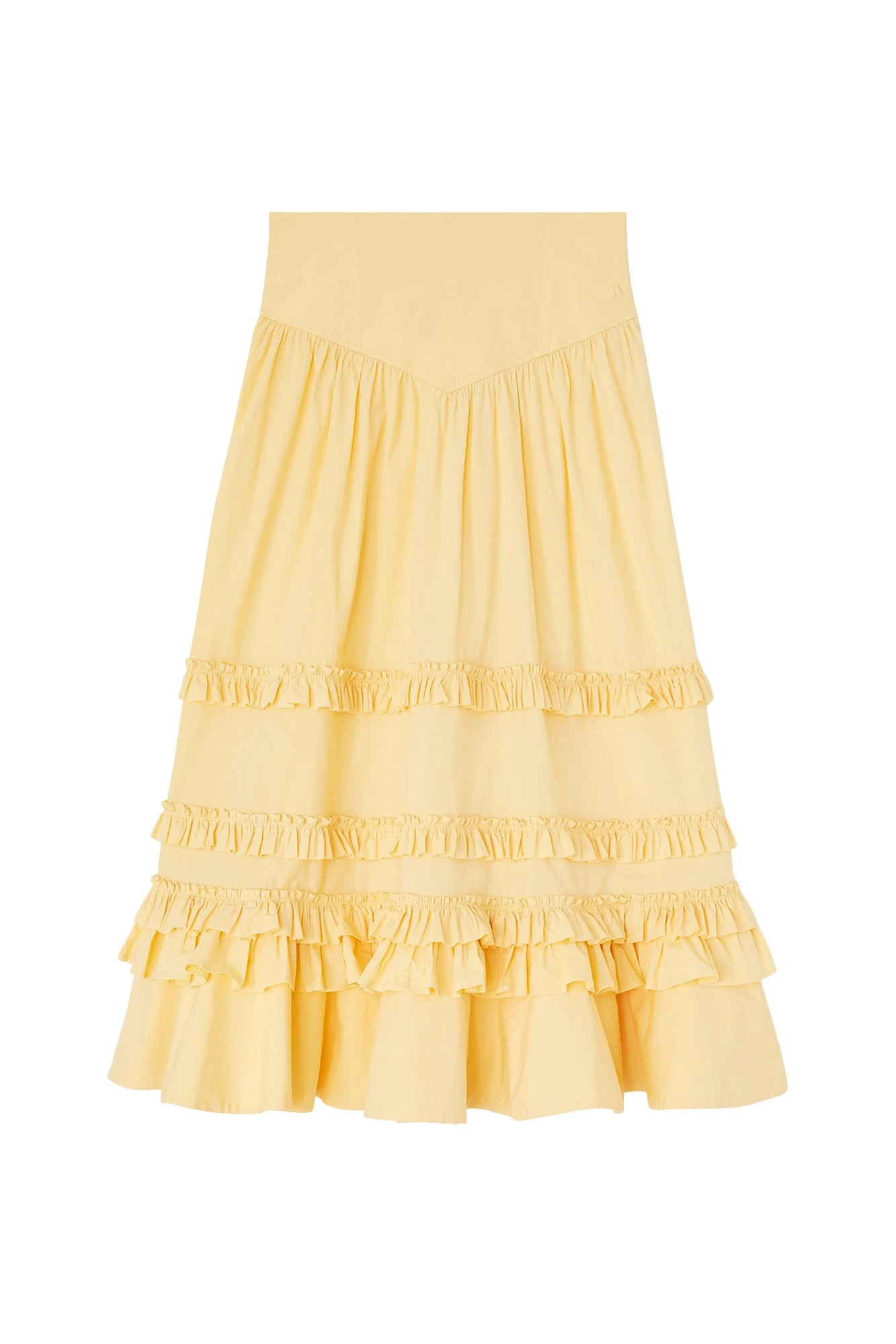 Ganni-Skirt-in-Yellow-Cotton40681_nobg Ganni