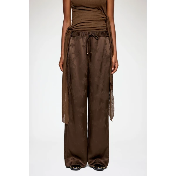Trousers in Brown Satin