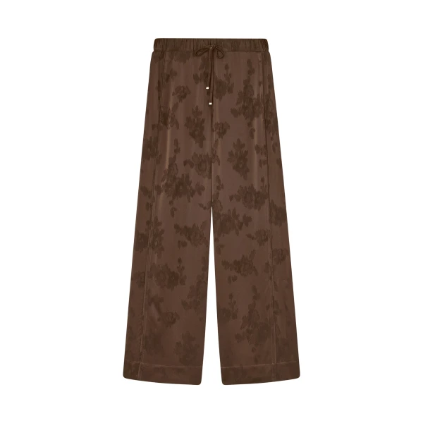 Trousers in Brown Satin