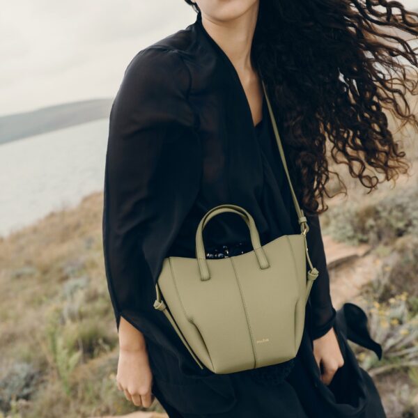 Polène Cyme Tote Nano in Linden Cyme Tote Nano in Linden - Mini Bags - Parisian Luxury Leather Bag at Coveti