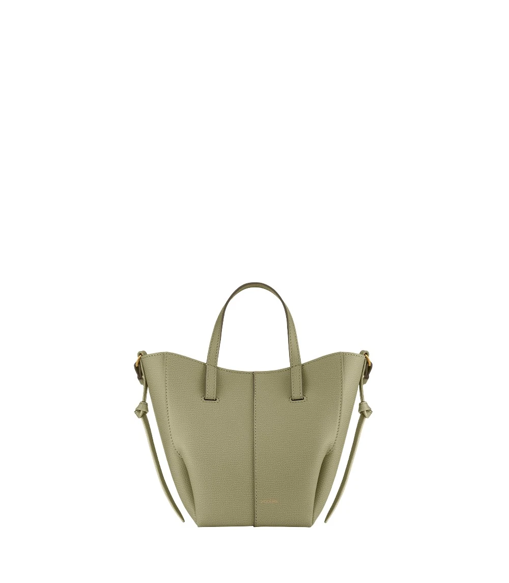 Green-Cyme-Tote-Nano-in-Linden-collection-coveti82209_nobg Polène Cyme Tote Nano in Linden Cyme Tote Nano in Linden - Mini Bags - Parisian Luxury Leather Bag at Coveti