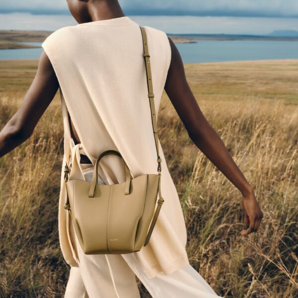 Polène Cyme Tote Nano in Smoky Olive Cyme Tote Nano in Smoky Olive - Mini Bags - Parisian Luxury Leather Bag at Coveti