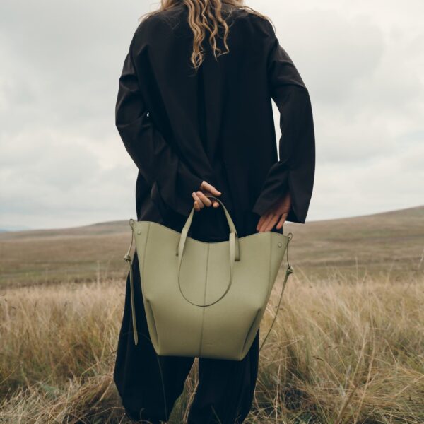 Polène Cyme Tote in Linden Cyme Tote in Linden - Totes & Top-Handle Bags - Parisian Luxury Leather Bag at Coveti
