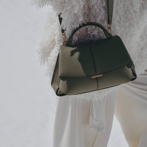 Polène Mokki Mini in Smoky Green Mokki Mini in Smoky Green - Mini Bags - Parisian Luxury Leather Bag at Coveti