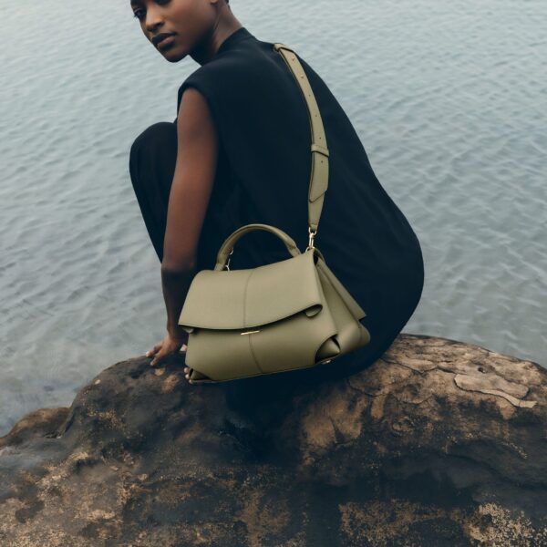 Polène Mokki in Linden Mokki in Linden - Shoulder & Crossbody Bags - Parisian Luxury Leather Bag at Coveti