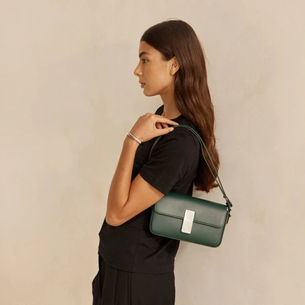 Ateliers Auguste Monceau Baguette in Green Forest bag