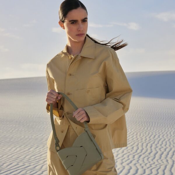 Polène Nodde in Olive Nodde in Olive - Shoulder & Crossbody Bags - Parisian Luxury Leather Bag at Coveti