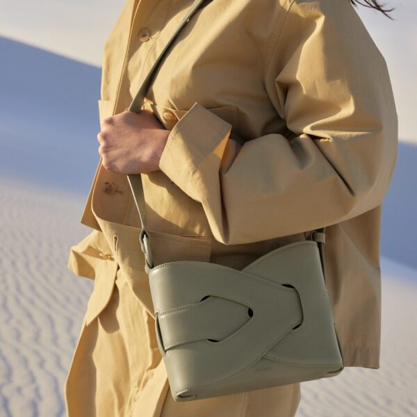 Polène Nodde in Olive Nodde in Olive - Shoulder & Crossbody Bags - Parisian Luxury Leather Bag at Coveti
