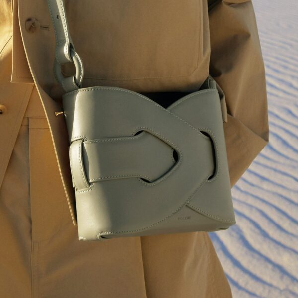 Polène Nodde in Olive Nodde in Olive - Shoulder & Crossbody Bags - Parisian Luxury Leather Bag at Coveti