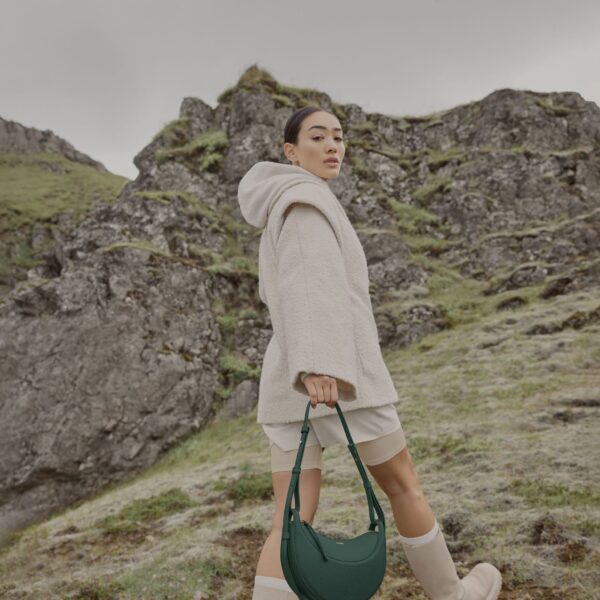 Polène Numéro Dix in Green Numéro Dix in Green - Shoulder & Crossbody Bags - Parisian Luxury Leather Bag at Coveti