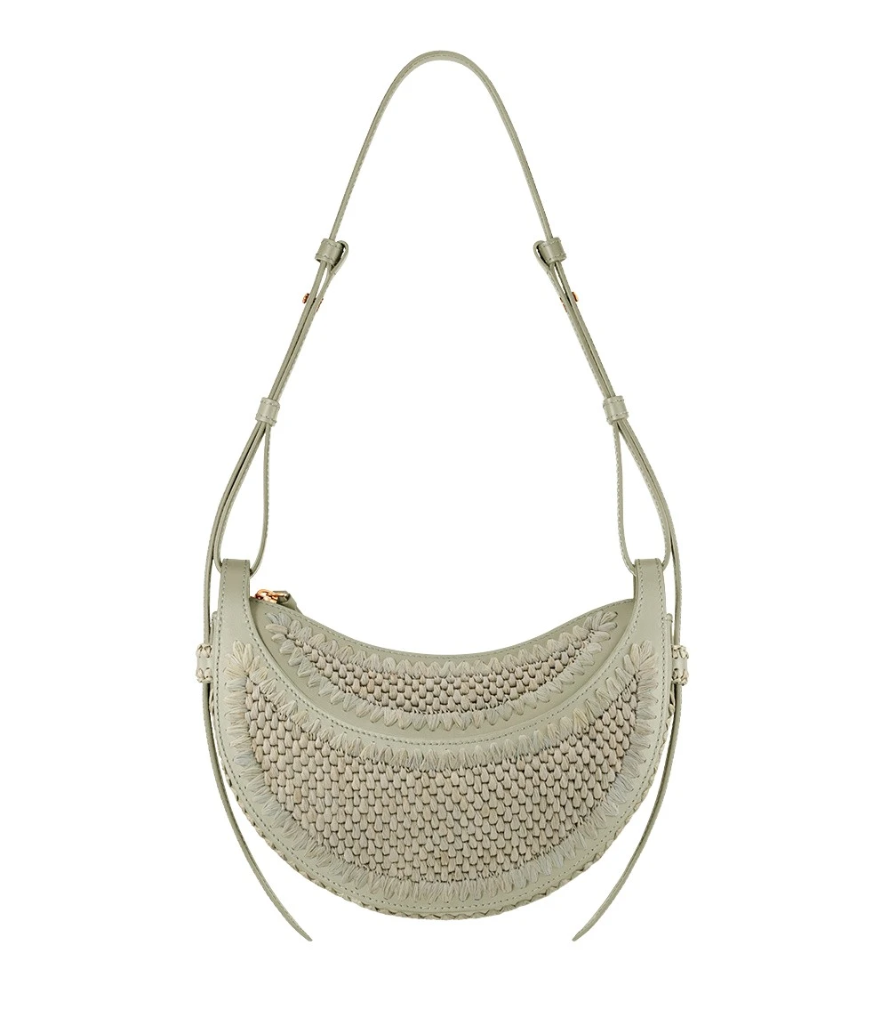 Green-Numero-Dix-in-Laurel-collection-coveti36505_nobg Polène Numéro Dix in Laurel Numéro Dix in Laurel - Shoulder & Crossbody Bags - Parisian Luxury Leather Bag at Coveti