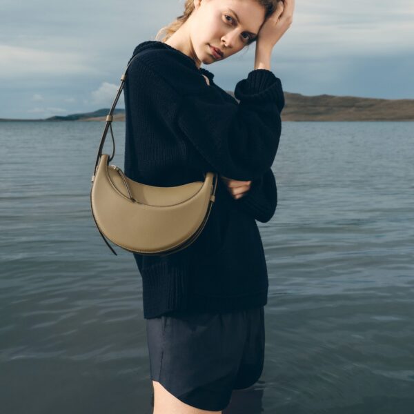 Polène Numéro Dix in Smoky Olive Numéro Dix in Smoky Olive - Shoulder & Crossbody Bags - Parisian Luxury Leather Bag at Coveti