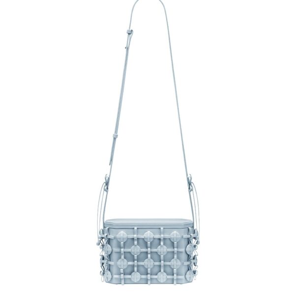 Polène Button Bow Box in Cloud Button Bow Box in Cloud - Clutch Bags - Parisian Luxury Leather Bag at Coveti