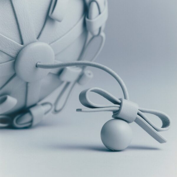 Polène Button Bow Sphere in Cloud Button Bow Sphere in Cloud - Clutch Bags - Parisian Luxury Leather Bag at Coveti