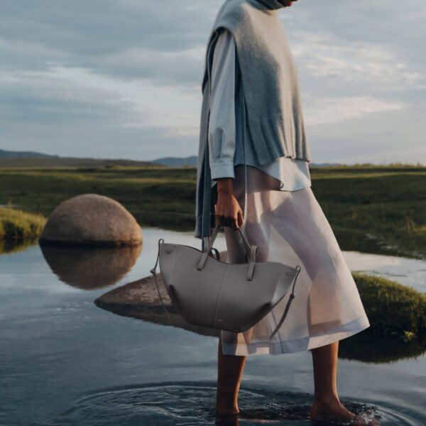 Polène Cyme Mini in Stone Cyme Mini in Stone - Mini Bags - Parisian Luxury Leather Bag at Coveti