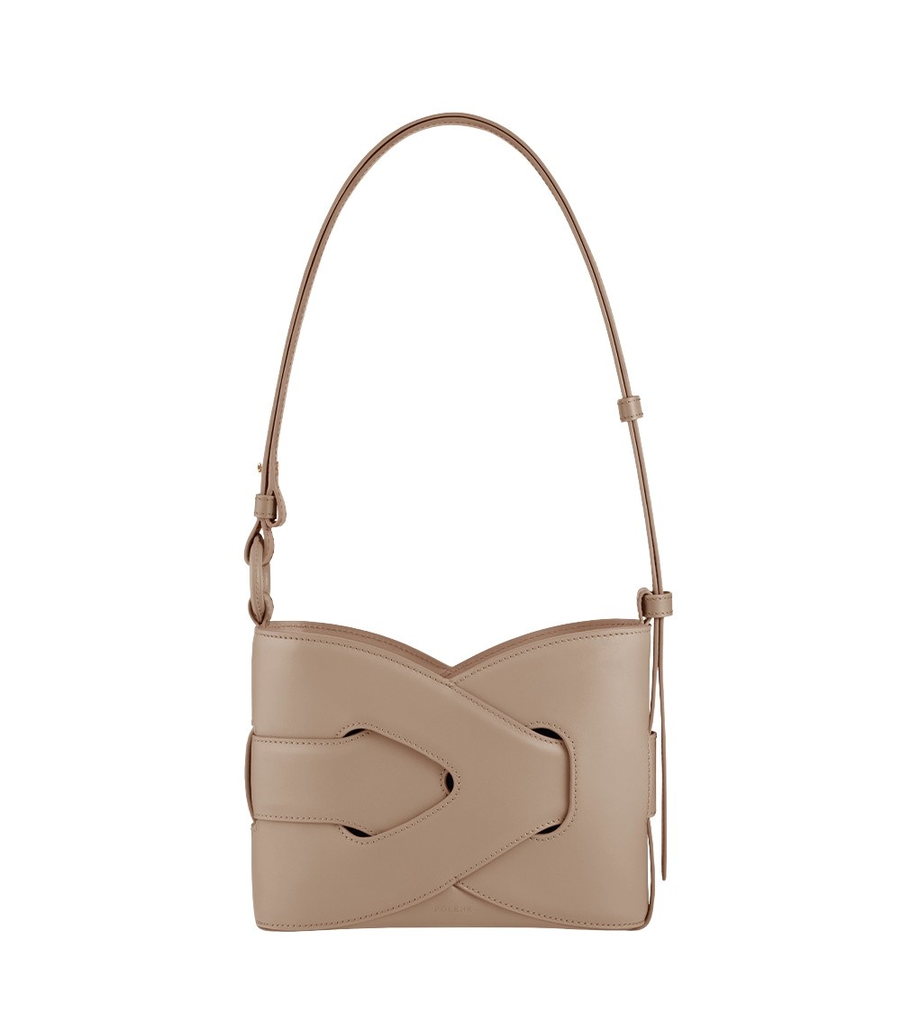 Polène Nodde in Taupe Nodde in Taupe - Shoulder & Crossbody Bags - Parisian Luxury Leather Bag at Coveti