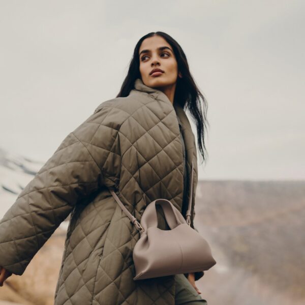 Polène Numéro Neuf Mini in Taupe Numéro Neuf Mini in Taupe - Mini Bags - Parisian Luxury Leather Bag at Coveti