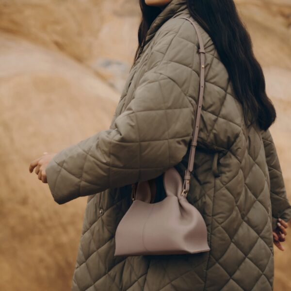 Polène Numéro Neuf Mini in Taupe Numéro Neuf Mini in Taupe - Mini Bags - Parisian Luxury Leather Bag at Coveti